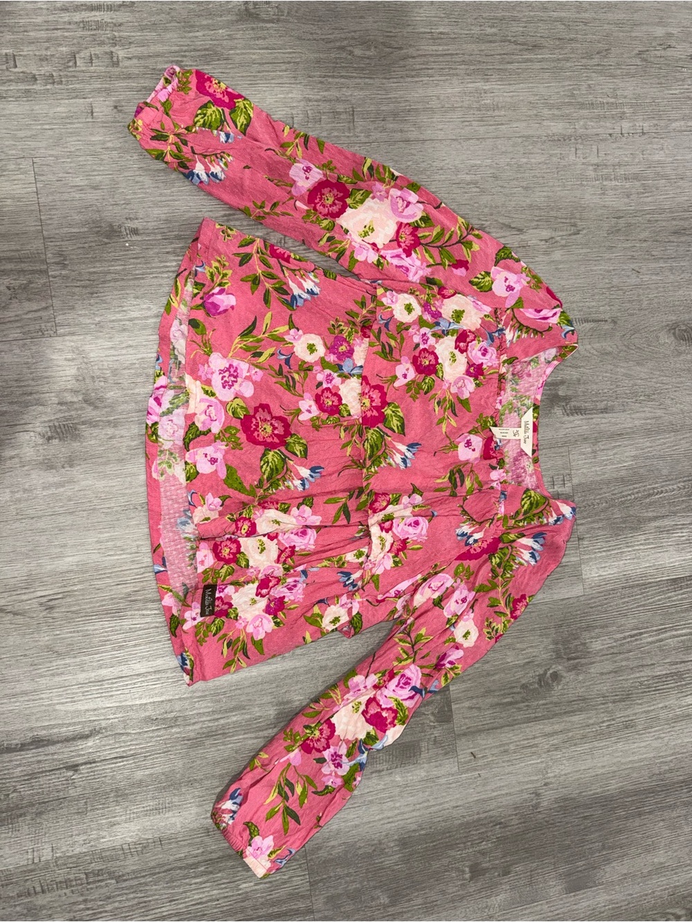 Matilda Jane Pink Floral Peplum Long-Sleeve Blouse